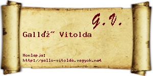 Galló Vitolda névjegykártya